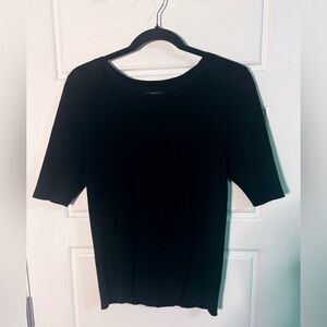 #21 RW&CO. Black Ribbed Short-Sleeve Knit Top